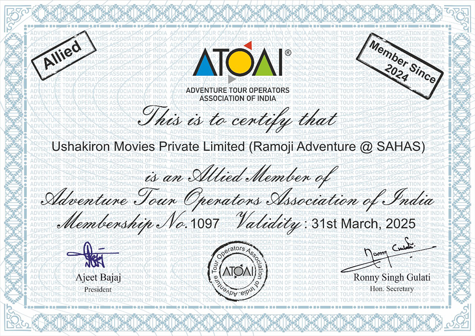 sahas ATOAI Certificate